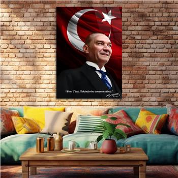 Dikey VatanTemalı Cam Tablo 189