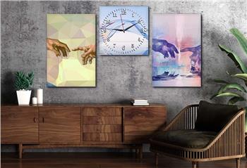 SANAT TEMALI CAM TABLO SAAT SETİ 