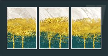 Alüminyum Çerçeveli Sanat Temalı 3lü Set MDF Tablo 0035
