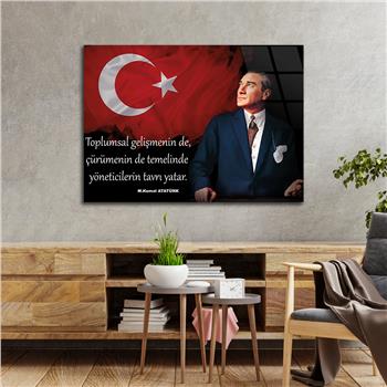 Yatay VatanTemalı Cam Tablo 106