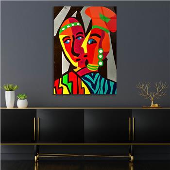 Dikey Sanat Temalı Cam Tablo 390