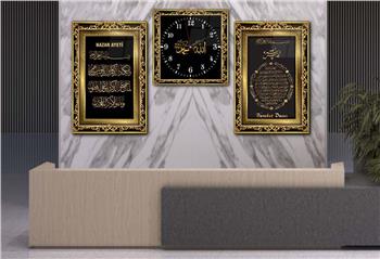 Ensemble de Tableaux et d’horloge 2 pièce sur le thème religieux