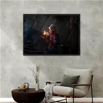 Aluminium Omlijste Natuur Thema Geharde Glasschilderij 046