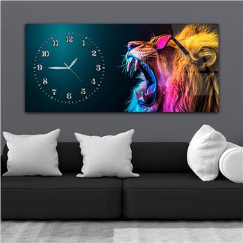 Yatay Saatli Yandan Sanat Temalı Cam Tablo 324