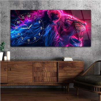 Yatay Saatli Yandan Sanat Temalı Cam Tablo 350