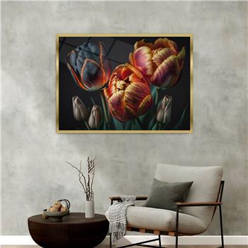 Aluminium Omlijste Natuur Thema Geharde Glasschilderij 048