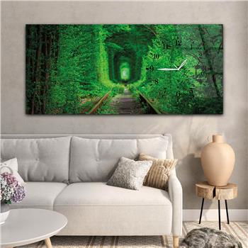 Yatay Saatli Yandan Sanat ve Doğa Temalı Cam Tablo 023