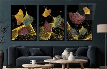 Alüminyum Çerçeveli Sanat Temalı 3lü Set CAM Tablo 0049