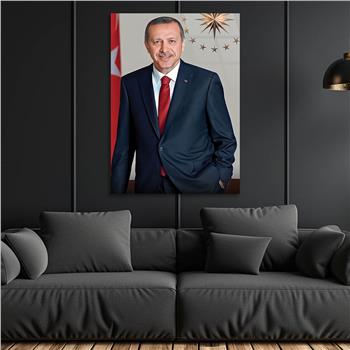 Cumhurbaşkanı Recep Tayyip Erdoğan GÖRSELLİ  CAM TABLO