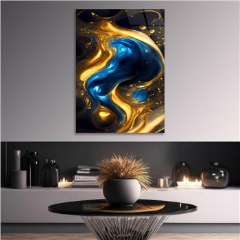 Dikey Sanat Temalı Cam Tablo 564