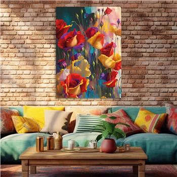 Dikey Sanat Temalı Cam Tablo 321