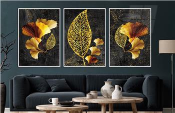 Alüminyum Çerçeveli Sanat Temalı 3lü Set CAM Tablo 0058