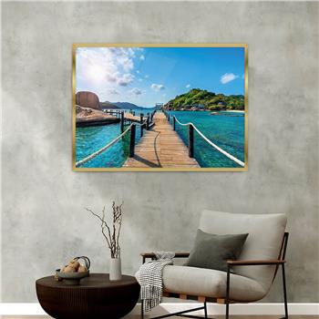 Aluminium Omlijste Natuur Thema Geharde Glasschilderij 148