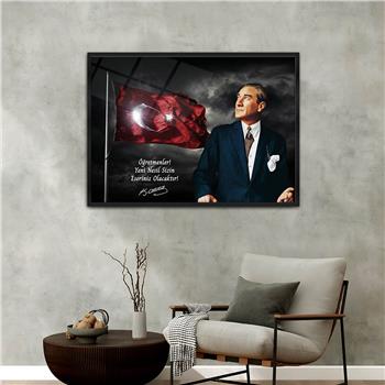 Aluminum-Framed National-Themed Tempered Glass Wall Art 088