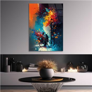 Dikey Sanat Temalı Cam Tablo 318