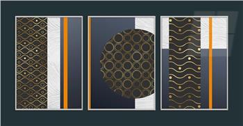 Alüminyum Çerçeveli Sanat Temalı 3lü Set MDF Tablo 0057