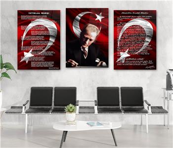  3lü Set VatanTemalı Cam Tablo 28