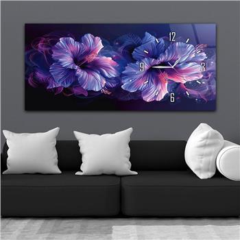 Yatay Saatli Yandan Sanat Temalı Cam Tablo 259