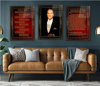  3lü Set VatanTemalı Cam Tablo 38