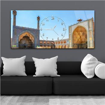 Tableau en verre à thème religieux avec horloge centrale horizontale  036