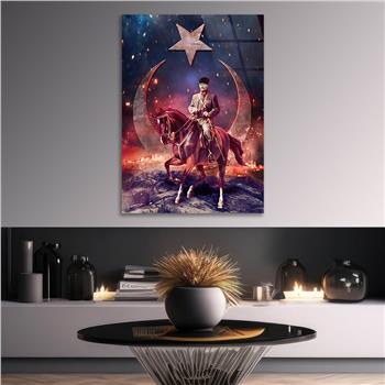 Dikey VatanTemalı Cam Tablo 240