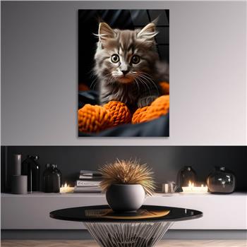 Dikey Doğa Temalı Cam Tablo 420