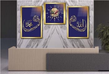 Religion Thematisches 2-teiliges bedrucktes Glas und Uhrenset