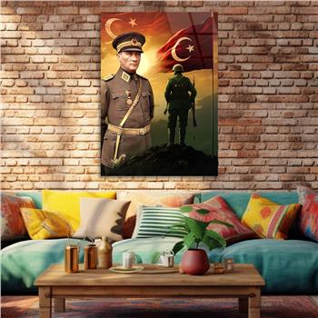 Dikey VatanTemalı Cam Tablo 157