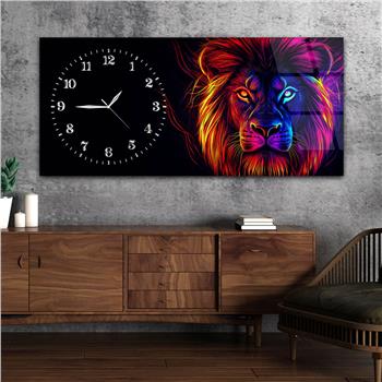 Yatay Saatli Yandan Sanat Temalı Cam Tablo 358