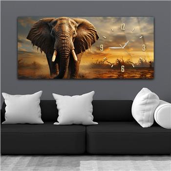 Yatay Saatli Yandan Sanat Temalı Cam Tablo 286