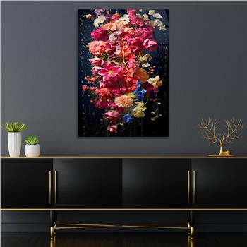 Dikey Sanat Temalı Cam Tablo 590