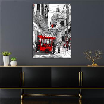 Dikey Sanat Temalı Cam Tablo 546