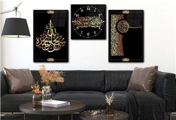 Ensemble de Tableaux et d’horloge 2 pièce sur le thème religieux