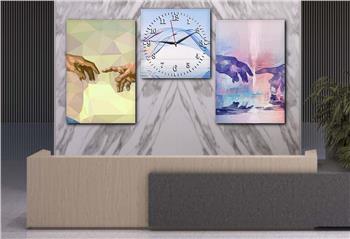 SANAT TEMALI CAM TABLO SAAT SETİ 