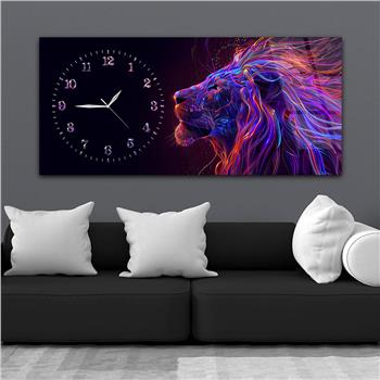 Yatay Saatli Yandan Sanat Temalı Cam Tablo 285