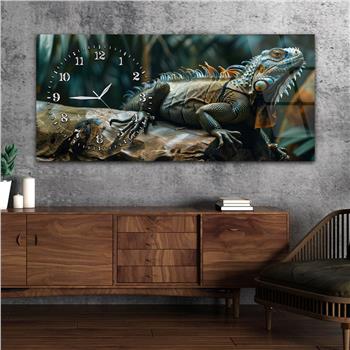 Yatay Saatli Yandan Sanat Temalı Cam Tablo 298