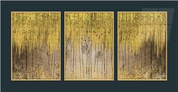Alüminyum Çerçeveli Sanat Temalı 3lü Set MDF Tablo 0044