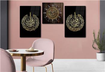 Kunst Thematisches 2-teiliges bedrucktes Glas und Uhrenset