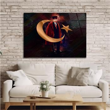 Yatay Vatan Temalı Cam Tablo 157