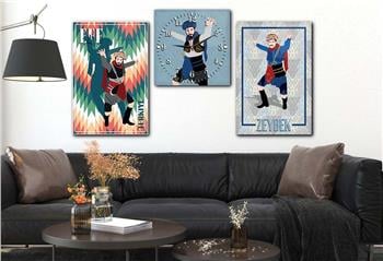 Ensemble de Tableaux et d’orloge 2 pièces sur le thème de l’art