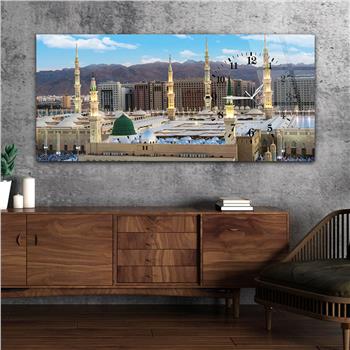 لوحة زجاجية أفقية ذات طابع ديني مع ساعة جانبية 031