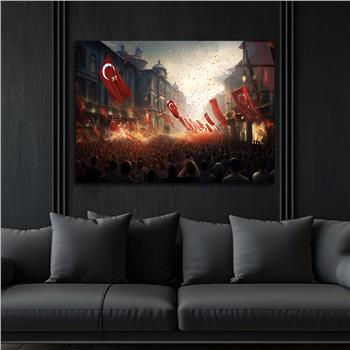 Yatay VatanTemalı Cam Tablo 110