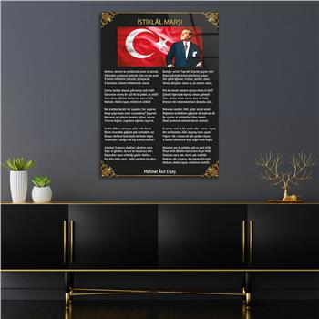 İSTİKLAL MARŞI YAZILI CAM TABLO