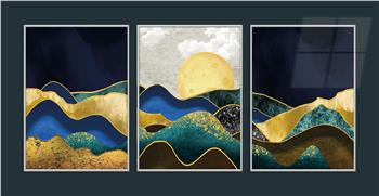 Alüminyum Çerçeveli Sanat Temalı 3lü Set MDF Tablo 0061