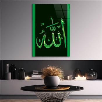 ALLAH C.C YAZILI CAM TABLO 