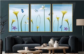 Alüminyum Çerçeveli Sanat Temalı 3lü Set CAM Tablo 0068