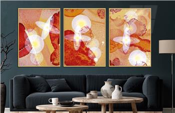 Alüminyum Çerçeveli Sanat Temalı 3lü Set CAM Tablo 0021