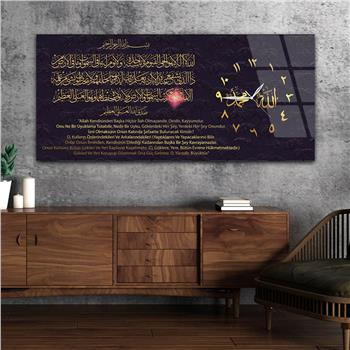 Horizontaal, Aan De Zijkant Voorzien Van Een Klok, Religieus Thema Gehard Glasschilderij 021