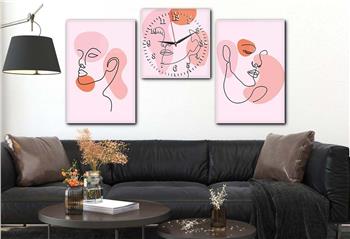 SANAT TEMALI CAM TABLO SAAT SETİ 