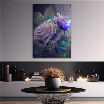 Dikey Sanat Temalı Cam Tablo 435